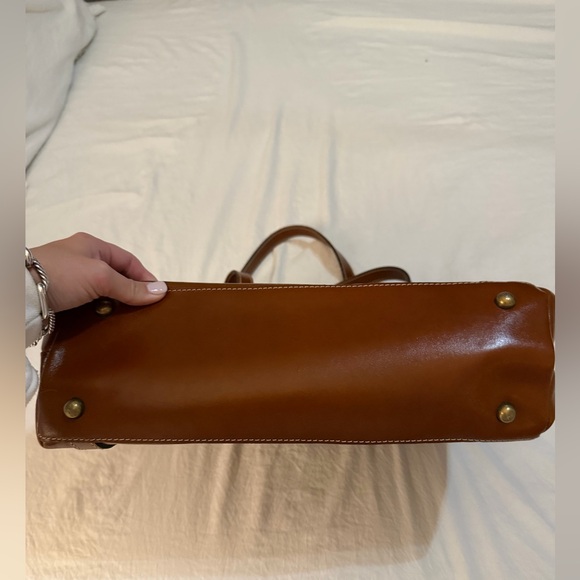 Vintage Used Patricia Nash Leather Chantilly Satchel Tan Color Group Heritage - Picture 3 of 10